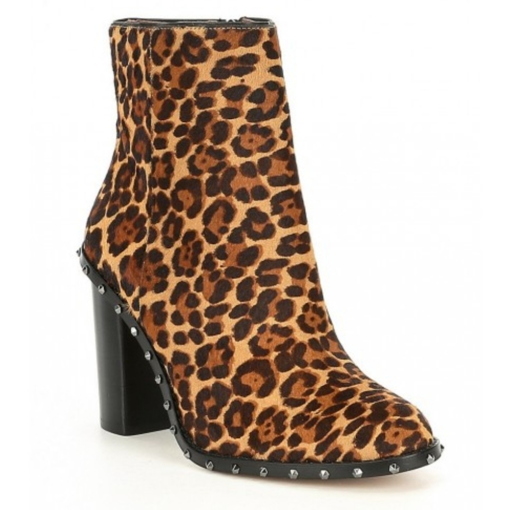 🆕️ Gianni Bini Studded Leopard Calf Hair Boots  Size 7.5